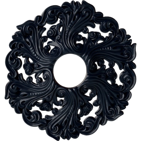 Ekena Millwork Orrington Ceiling Medallion (Canopies up to 4 3/4"), 19 5/8"OD x 4 3/4"ID x 1 3/4"P, Midnight Dream CM19ORMDF